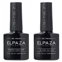 ELPAZA набор Rubber Base Coat (10 мл) + No Wipe Top Coat (10 мл)