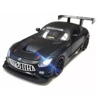 Машинка металлическая инерционная Mercedes-Benz GT63 AMG 1:24 (черная с обвесом)