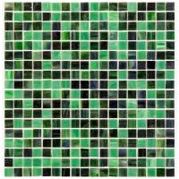 Мозаика для бассейна смешанного цвета чип 15 стекло Alma 08SM/Vesta(m) зеленый квадрат глянцевый