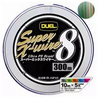 Шнур плетеный Duel PE SUPER X-WIRE 8 300m #1.0 5COLOR 9.0Kg (0.17mm)