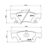 Дисковые тормозные колодки задние Textar 2519601 для Dodge Durango, Jeep Grand Cherokee (4 шт.)