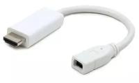 Cablexpert Переходник miniDisplayPort - HDMI, 20F 19M, длина 10см, белый A-mDPF-HDMIM-001-W