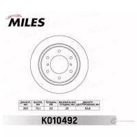 Диск тормозной MILES K010492 MITSUBISHI PAJERO 00 PAJERO SPORT 98 задний вент D 300мм MILES K010492