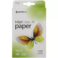 Фотобумага PrintPro PME2301004R matte 230g/m, 10x15, 100 листов (Б0037013)