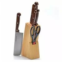 Набор ножей 7 предметов на подставке + топор Mayer&Boch 27426