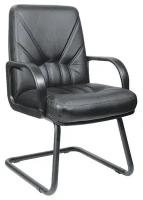 Офисное конференц-кресло с низкой спинкой Менеджер Стандарт кожзам черный