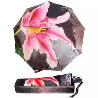 Зонт женский автомат, зонтик взрослый складной антиветер 1003, серый,розовый