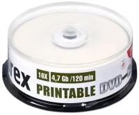 Диск DVD-R Mirex 4,7Gb 16x Printable cake, упаковка 25 шт