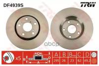 Диск тормозной передн TOYOTA: ALTIS седан (E15_, E14_) 07-, AURIS (_ZE15_, _RE15_) 06- TRW DF4939S