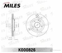 Диск тормозной MERCEDES A-CLASS W168 170-210 передний вент.D=276мм. K000826 MILES K000826
