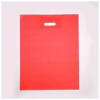 Пакет полиэтиленовый с вырубной ручкой, Красный 50-60 См, 70 мкм