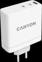 Canyon Зарядное устройство сетевое Canyon H-140 2USB-C/A 140W, белый (GaN)