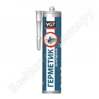 VGT герметик акриловый санитарный для внутренних и наружных работ, картридж, бесцветный (280мл)