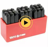 Клейма буквенные YATO 27 шт, 6 мм, 50-55 HRC, сталь, пластиковый держатель, YT-6862