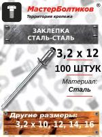 Заклепка вытяжная сталь/сталь 3.2х12 Sorrex OY (100штук)