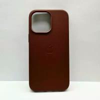 Кожаный чехол Leather Case для iPhone 13, коричневый
