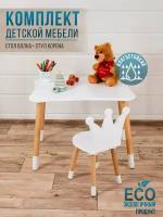 Стол и стул детский комплект Laika toys / стульчик Корона / мебель в детскую