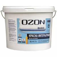 Краска акриловая OZON Basic интерьерная ВД-АК-214 матовая белый 9 л 14 кг