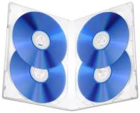 Коробка DVD Box для 4 дисков, 14мм полупрозрачная (без вставки), упаковка 2 шт