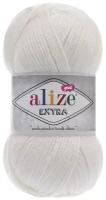 Пряжа Alize Extra, 100 % акрил, 100 г, 220 м, 5 шт., 55 белый 220 м