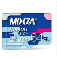 Карта памяти MIxza 64Гб 3.0, микро флешка microSDXC Class 30