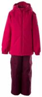 Детский комплект куртка и брюки HUPPA REX, фуксиа/ бордовый 00163, размер 128