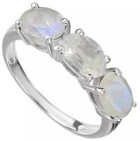 Серебряное кольцо с лунным камнем (натуральный) - размер 17,5