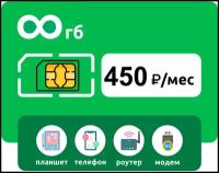 SIM-карта с безлимитный интернетом 3G/4G за 450 руб/мес (модемы, роутеры, планшеты) + раздача (Москва и Московская область)