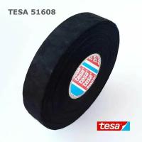 Изолента tesa 51608, 1 шт. шумоизоляция автомобильная тканевая флисовая матерчатая салонная профессиональная черная, 