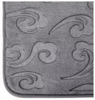 Набор ковриков для ванны и туалета Доляна «Грация», 2 шт: 40×50, 50×80 см, цвет серый