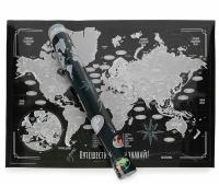 Scratch off World Map 85x60cm Travels&learn. Карта мира А1 со стираемым слоем 