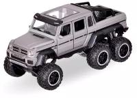 Модель машины Mercedes-Benz G63 6х6 на амортизаторах 1:24 свет, звук. Серебристая