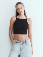 Майка-топ Befree CROPTOP хлопковая укороченная CROPTOP2-50-XS черный размер XS