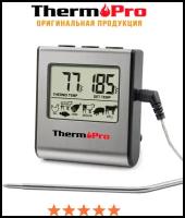 Термощуп/ Кулинарный термометр с термощупом/ Термометр для мяса/ ThermoPro TP-16 Серебристый / Инструкция на русском языке