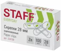 Скрепки цветные Staff 28 мм, 70 шт (224630)