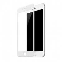 Защитное стекло для (iPhone 6/6S) 5D / Олеофобное / Закаленное/ Противоударное / Полноэкранное, Full Glue (Белая Рамка)