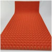Акустический поролон Шумология Topp оранжевый 50мм + 10мм основание /1900 x 900 x 60мм / Шумология Топп Пирамида