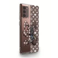 Прозрачный силиконовый чехол MustHaveCase для Samsung Galaxy Note 20 Bunny Коричневый для Самсунг Галакси Ноут 20 Противоударный