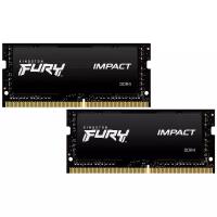 Оперативная память Kingston SO-DIMM DDR4 16Gb (2x8Gb) 2666MHz pc-21300 FURY Impact Black (KF426S15IBK2/16)