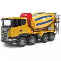 Игрушечные машинки и техника Bruder Бетономешалка Scania (03-554) 1:16 57.5 см желтый/синий