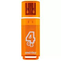 Флешка SmartBuy Glossy USB 2.0 4 ГБ, 1 шт., оранжевый