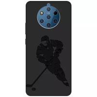 Матовый чехол Hockey для Nokia 9 Pure View / Нокиа 9 с эффектом блика черный