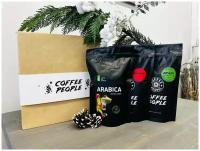 Подарочный набор, свежеобжаренный кофе в зернах, три вида, арабика 100 %: Бразилия, Эфиопия Каффа, ARABICA Rio de Brazil