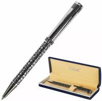 Ручка подарочная шариковая GALANT «Locarno», корпус серебристый с черным, хромированные детали, пишущий узел 0,7 мм, синяя, 141667