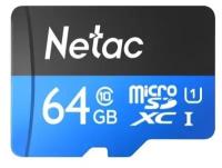 Флеш карта microSDXC 64Gb Class10 Netac NT02P500STN-064G-R P500 + adapter