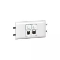 Legrand 078663 розетка 2 X RJ 45 - программа MOSAIC - С рамкой И суппортом для DLP С крышкой 65 ММ - категория 6 UTP 8 контактов - белый