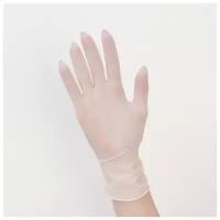 Перчатки хозяйственные латексные неопудренные, размер M, 100 шт/уп, цена за 1 шт, цвет белый