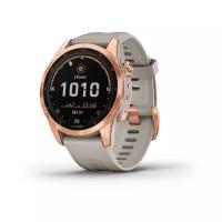 Умные часы Garmin Fenix 7S Solar Wi-Fi, розовое золото/песочный 010-02539-11