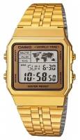 CASIO A-500WGA-9D мужские электронные наручные часы с секундомером, двойным временем, будильником и календарем