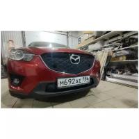 Утеплитель решетки радиатора зимний для Mazda CX-5 2015-2017 с парктрониками(комплект 2шт)